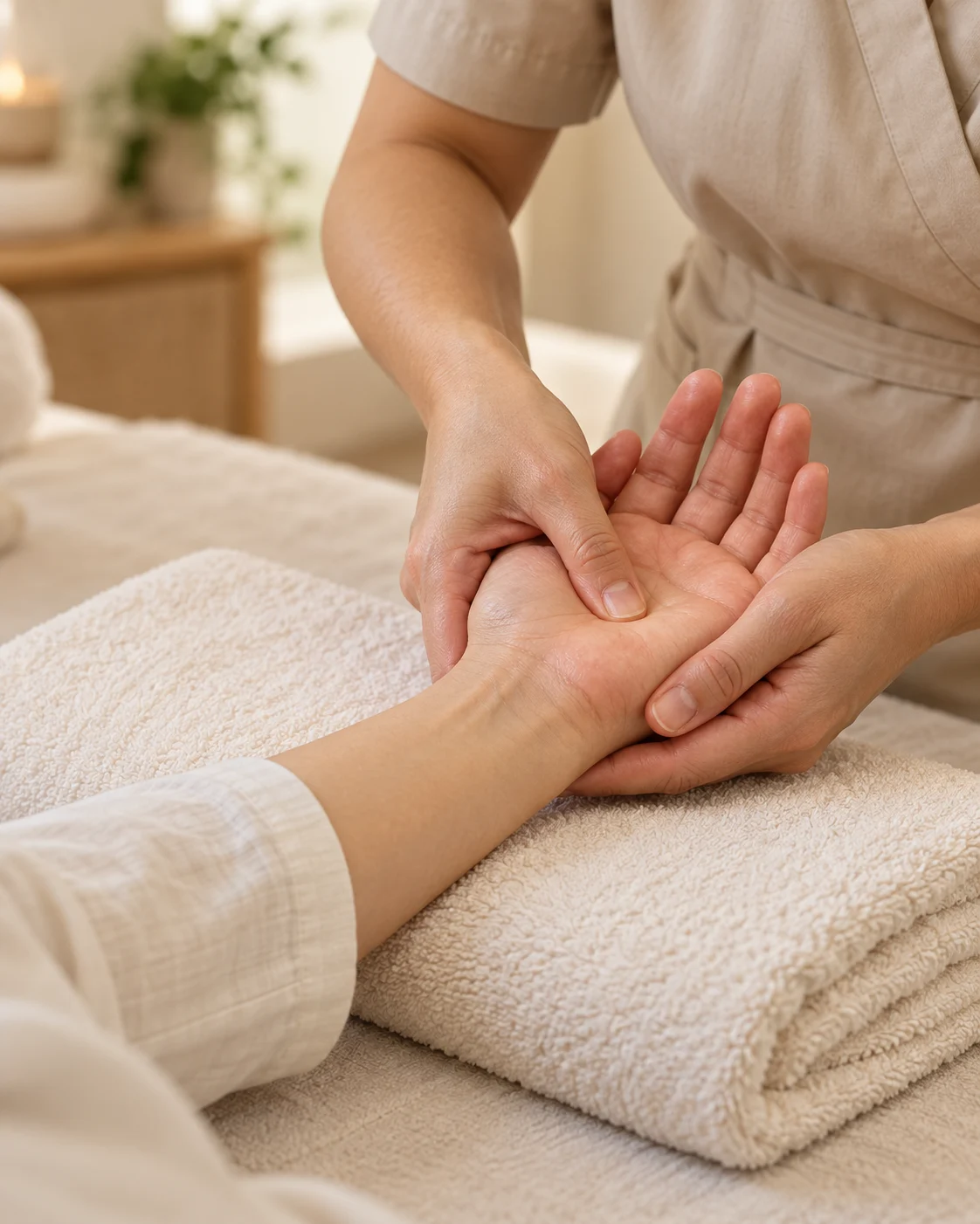 Professional hand massage illustration